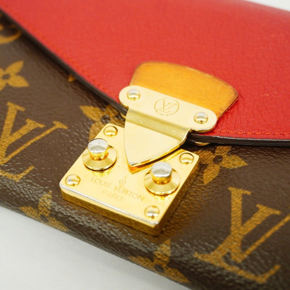 Louis Vuitton Long Wallet Monogram Portefeuille Pallas M58414 Brown Cerise La... - Picture 11 of 15